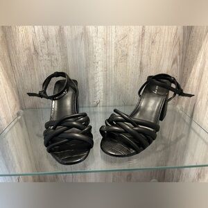 Circus NY by Sam Edelman Onna Puffy Strappy Heel Sandals Black Croco Size US 8.5